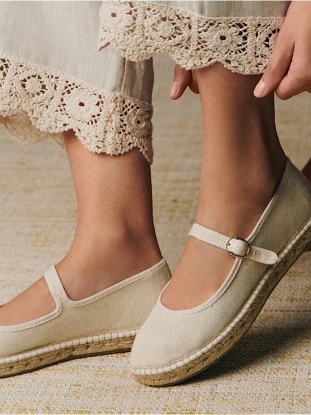 Sezane Mariana Espadrilles Linen - Size US 7 - Picture 5 of 11